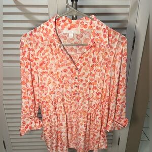 Juniper and Lime Dress Shirt 3/4 Sleeves, size Small